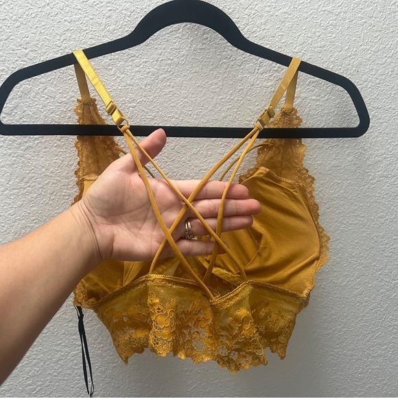 NWT Doe & Rae Mustard Yellow Strappy Bralette one size - Picture 4 of 4